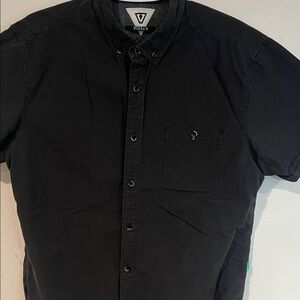 VISSLA Men's Black Casual Button Down Shirt